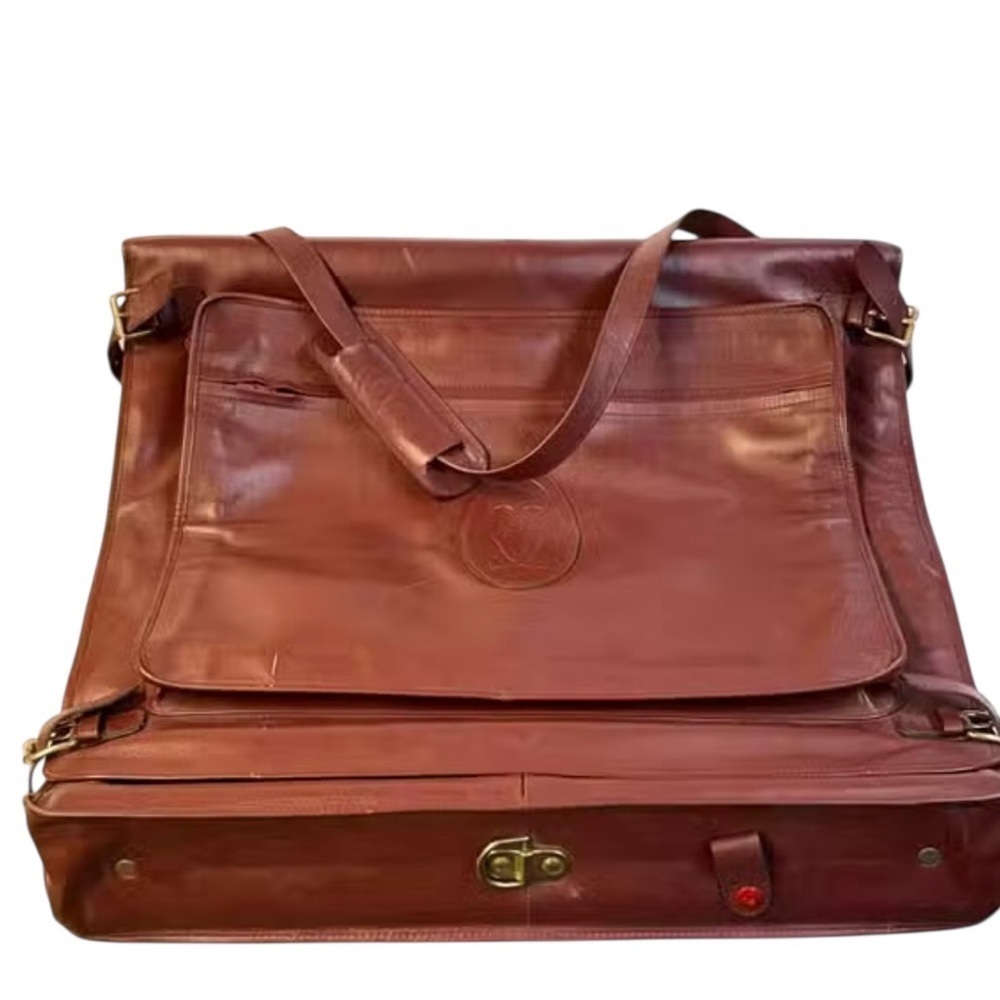 Cartier Rich Brown Leather Travel Bag